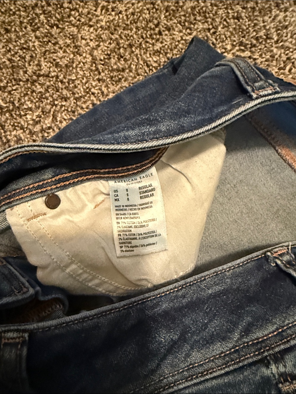 American Eagle Outfitters Women's Kick Boot Jeans in Indigo Blue - Picture 3 of 4